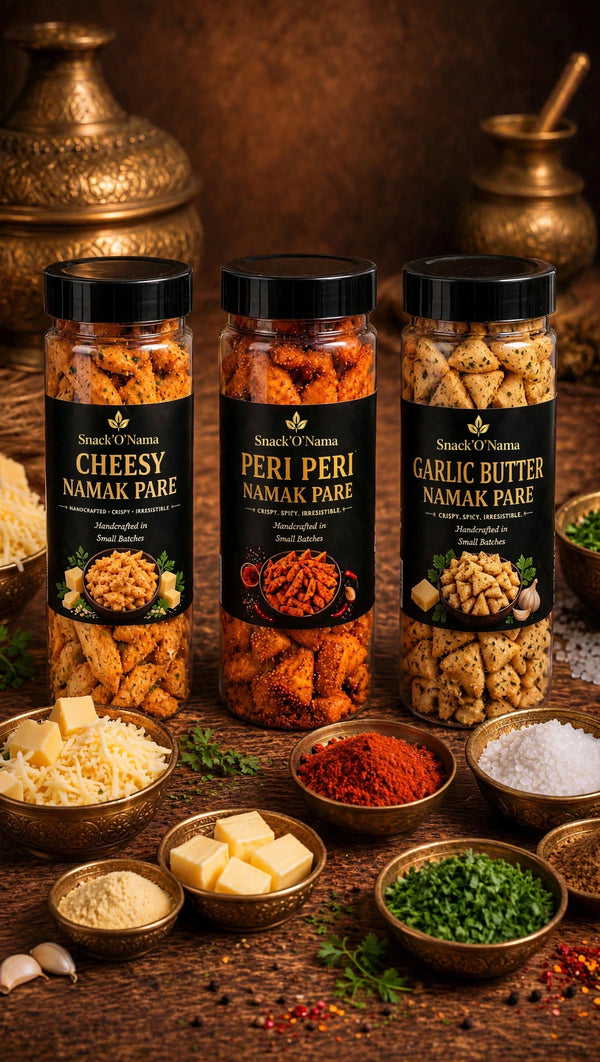 Namak Pare | Peri Peri | Garlic Butter | Cheesy | Trio Combo