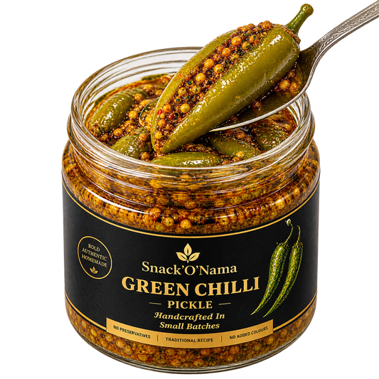 Stuffed green chilli pickle