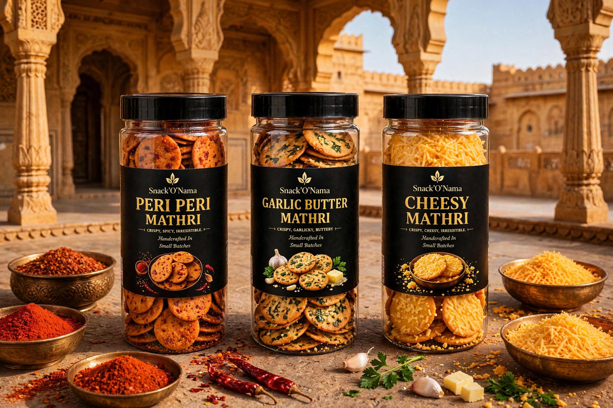 Mathri | Peri Peri | Garlic Butter | Cheesy | Trio Combo